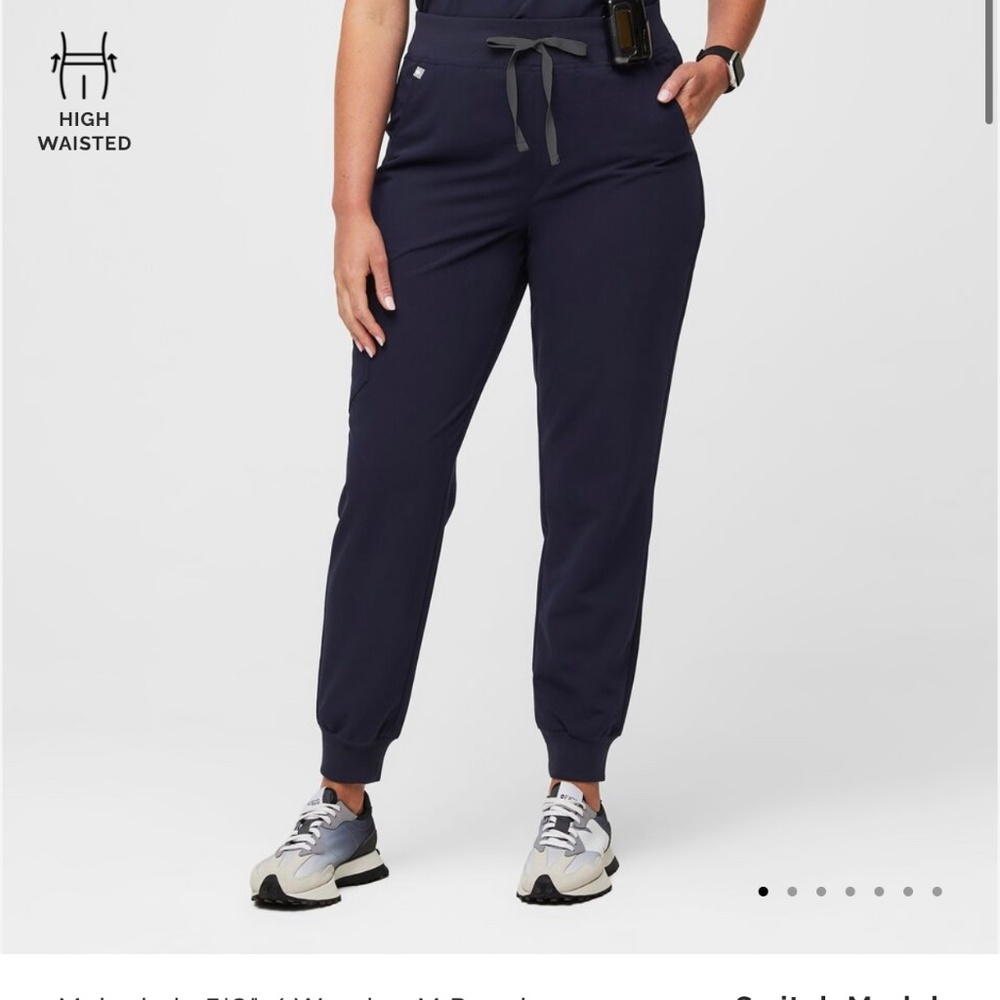 Figs Zamora high waisted scrubs navy blue